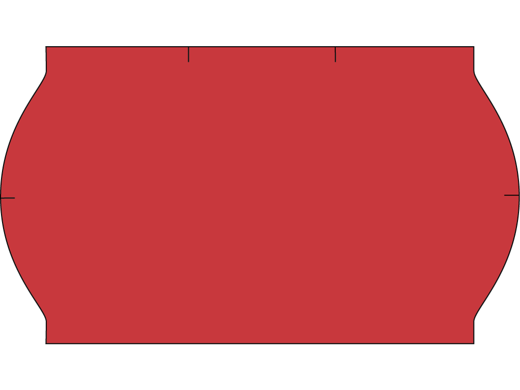 Prisetiket 32x19mm aftagelig neonrød Meto 1000 stk