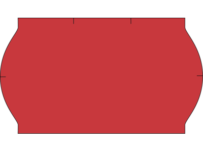 Prisetiket 32x19mm aftagelig neonrød Meto 1000 stk