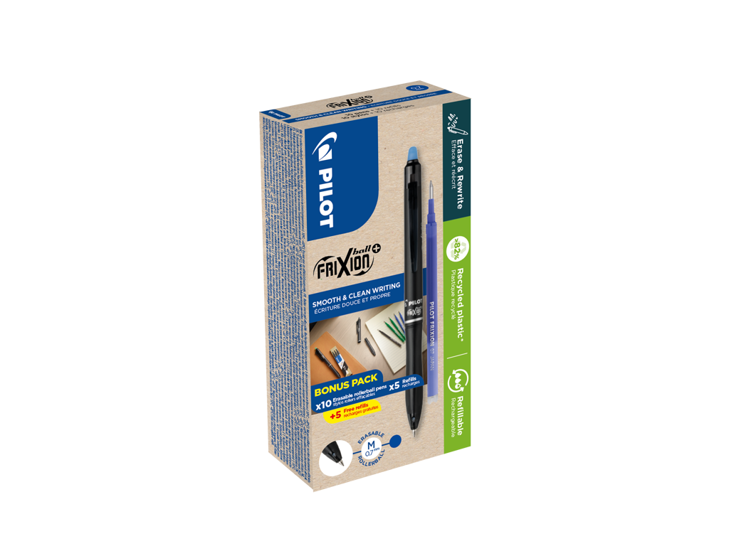 Kuglepen Pilot FriXion Ball Plus 0,7 mm blå 10+10