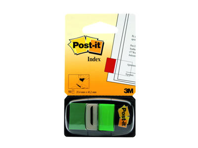 Indexfaner Post-it 680-3 45x25 mm grøn 