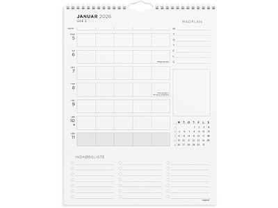 Familiekalender Ugeplan m. lister 2026