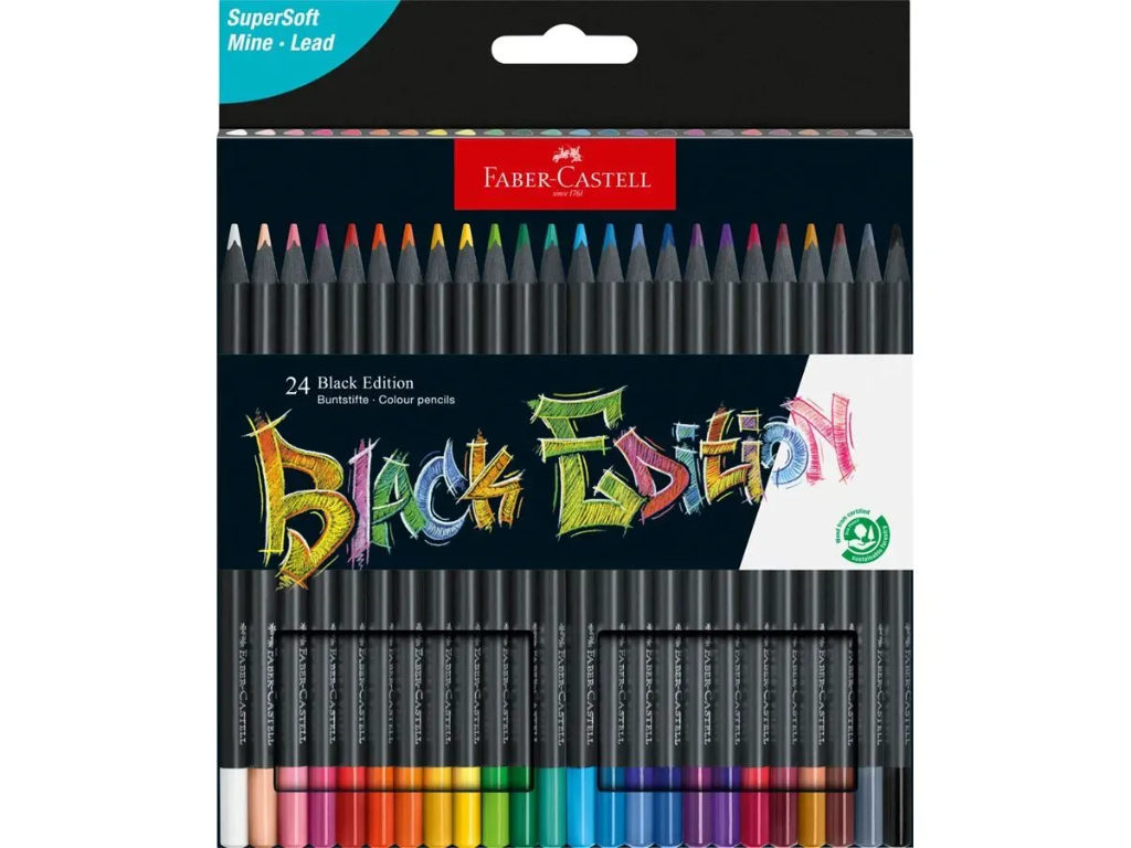 Farveblyant Faber Castell Black Edition 24 ass.