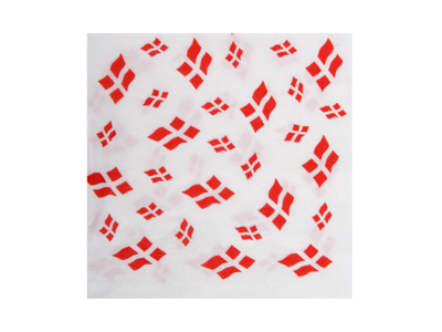 Servietter 33x33 cm 3-lags hvid med flag 350 stk