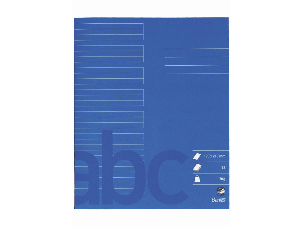 Skolehæfte 17x21 cm 24 linjer koboltblå