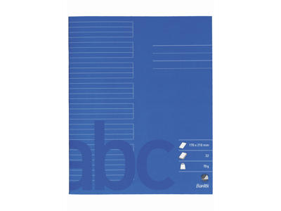 Skolehæfte 17x21 cm 24 linjer koboltblå