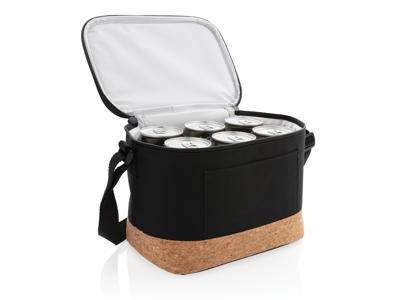 To tonet køletaske med kork detalje, sort