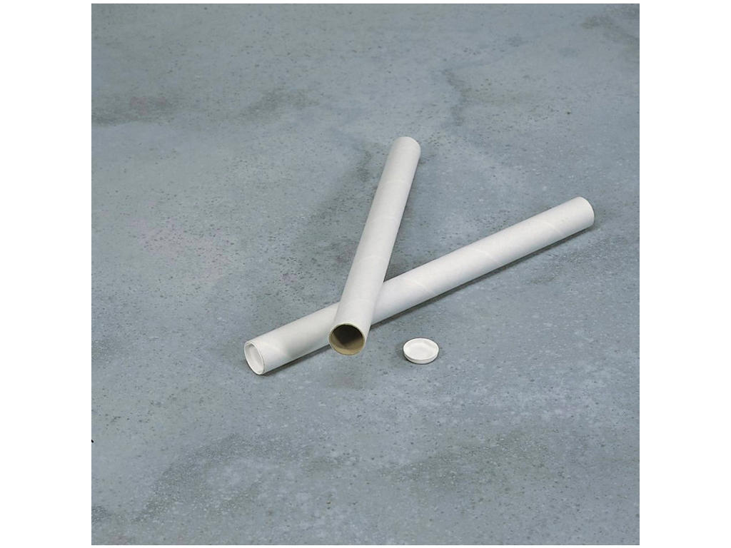 Paprør 90x2,0x1000 mm med låg hvid