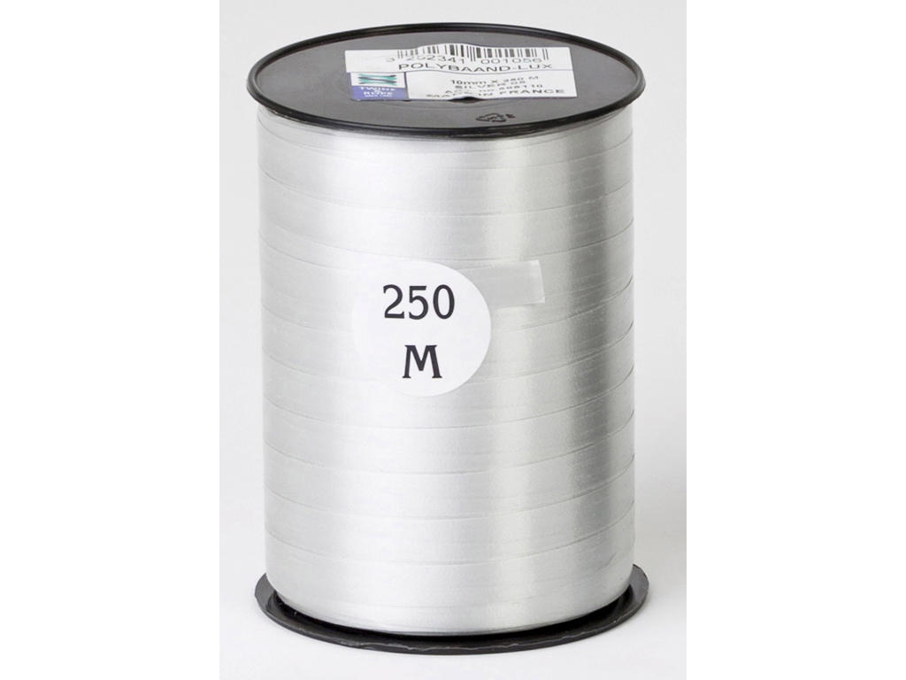 Gavebånd | 10mm x 250m | blank | sølv