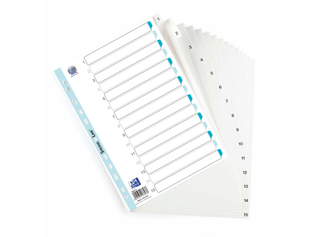 Talregister A4 Strongline 1-15 hvid