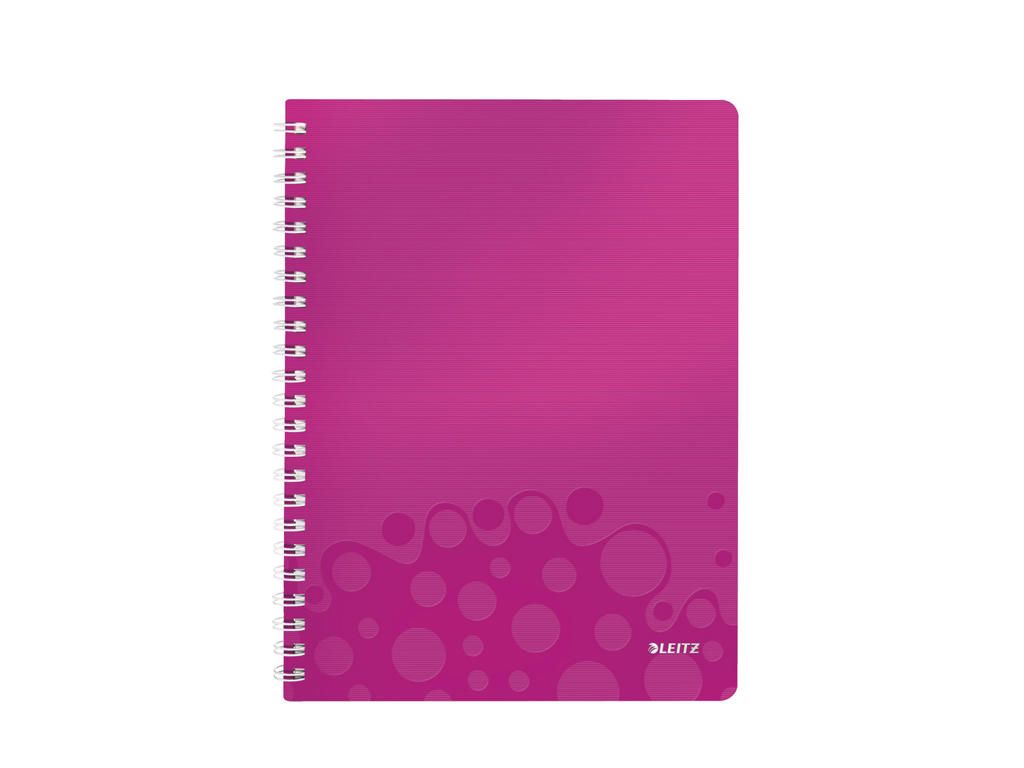 Notesbog A4 linjeret leitz pink