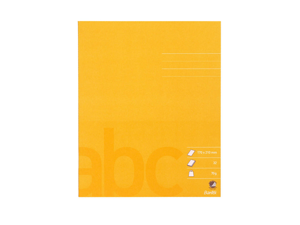 Skolehæfte 17x21 cm ulin gul