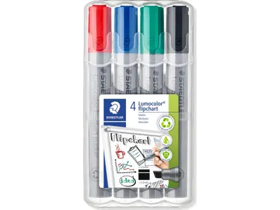Marker Lumocolor 356 B skrå spids 4 ass flipover