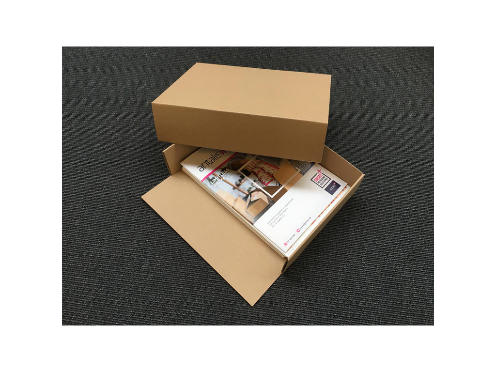 Rigsarkivæske 315x235x80mm bund A4 brun