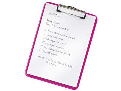 Clipboard A4 uden omslag WOW hård plast pink