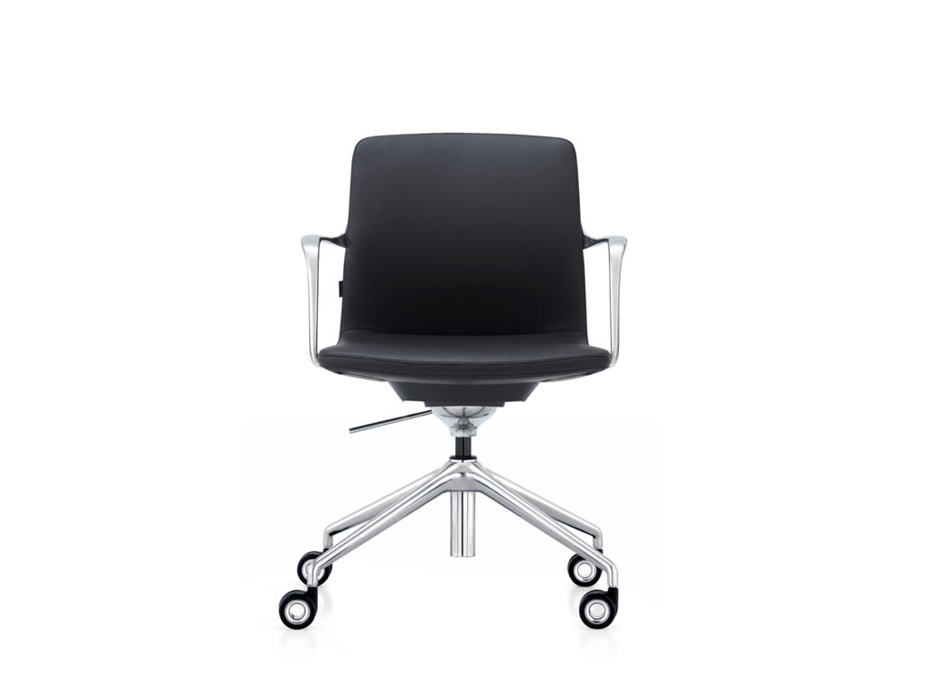 Mødestil Ventus Morgan lav, Sort PU/chrome stel