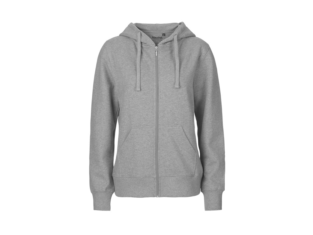 Dame Hættetrøje m/lynlås Neutral O83301 grå