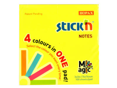 Notes 75x75 mm Neon 4 farver