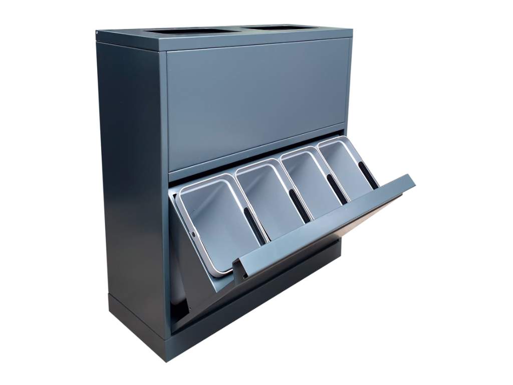 Affaldsbeholder Bica 4-11 fraktioner total 80L antracit