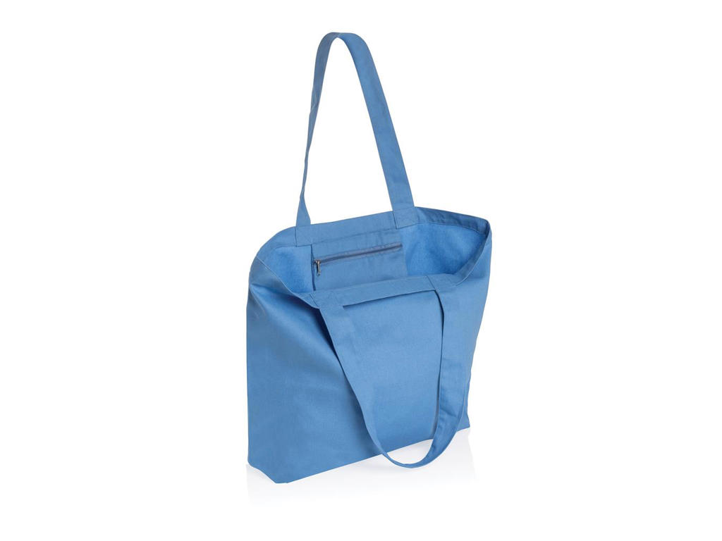 Impact Aware™ 240 gsm rcanvas shopper m/lomme ufarvet, tranquil blue