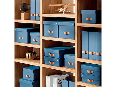 Opbevaringskasse Leitz Puro medium blå 2 stk