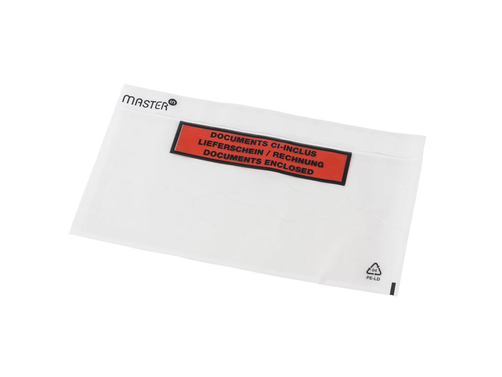 Følgeseddellomme M65 med tryk 1000 stk