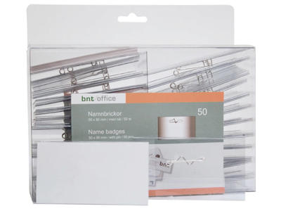 Navneskilt 50x90mm m/nål 724300