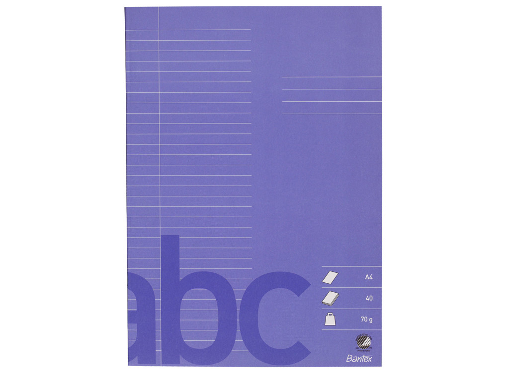 Skolehæfte A4 32 linjer lilla