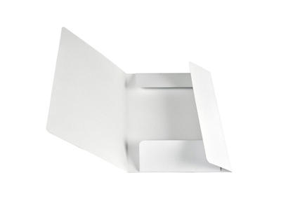 Elastikmappe A4 karton hvid m/hvid elastik