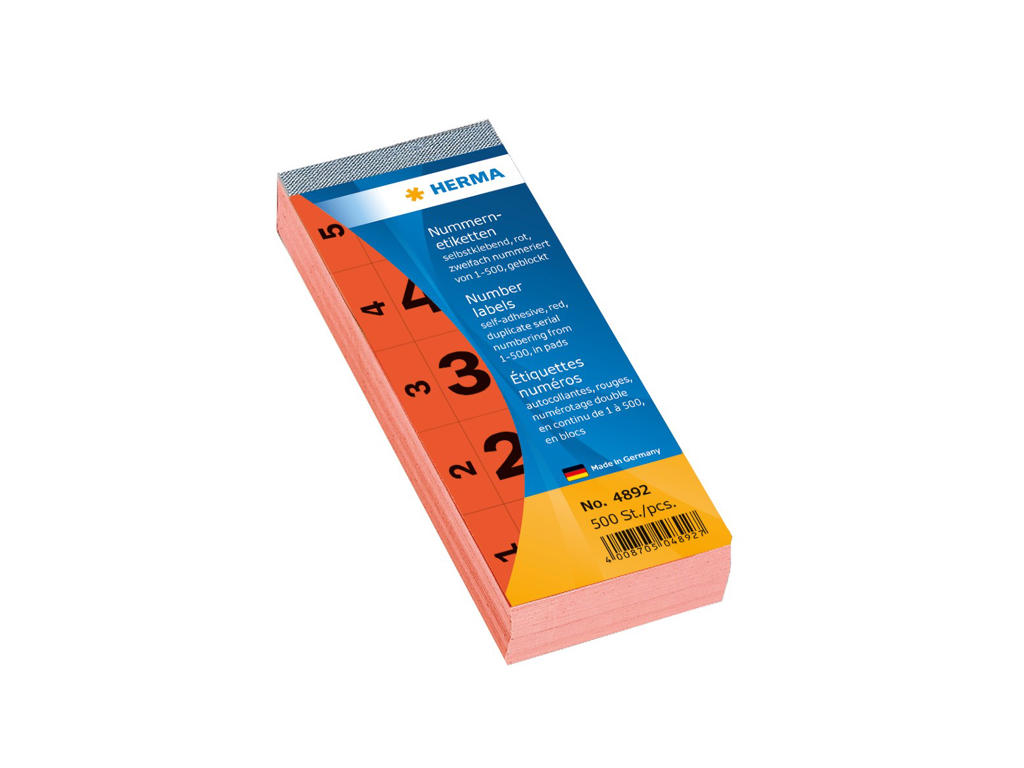 Herma pakkekontrol 28x56mm 2-delt rød 500 stk