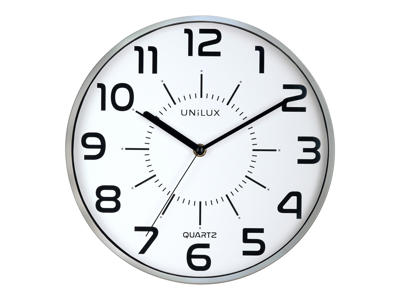 Vægur Unilux POP sølv quartz Ø28cm
