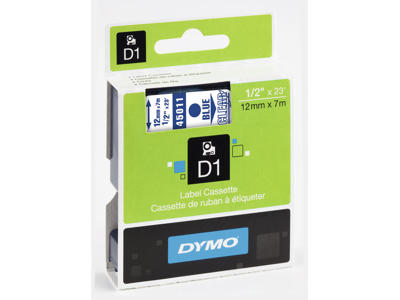 Dymo tape 45011 12mm blå/klar