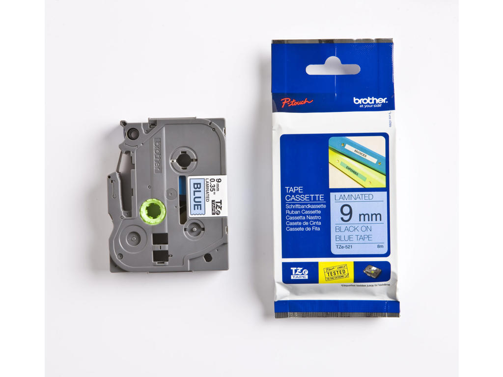 Brother tape TZe521 9mm sort/blå