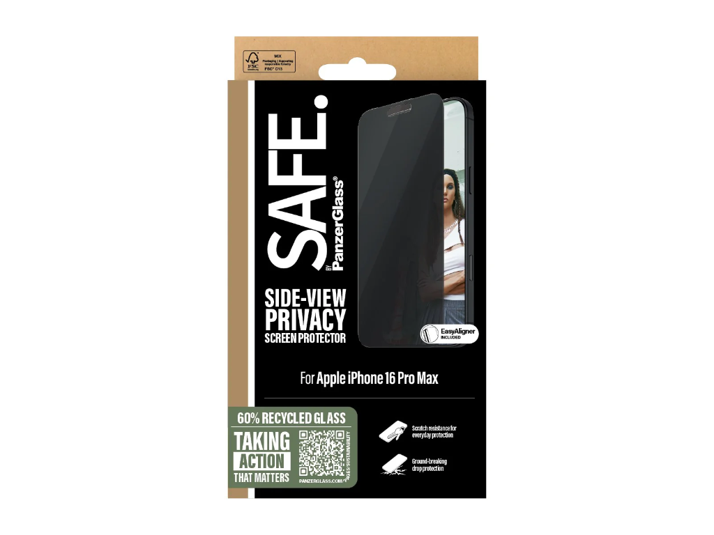 Skærmbeskyttelse til iPhone 16 Pro Max Ultra-Wide fit Privacy