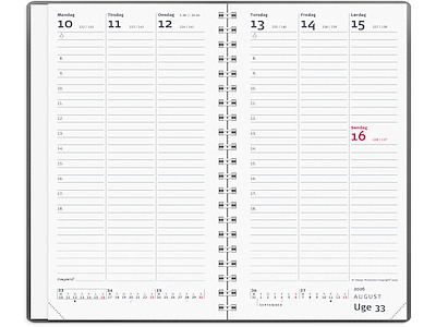 Week Planner højformat mørkegrå vinyl 2026