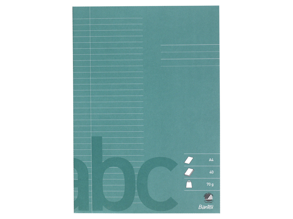 Skolehæfte A4 32 linjer mørkegrøn