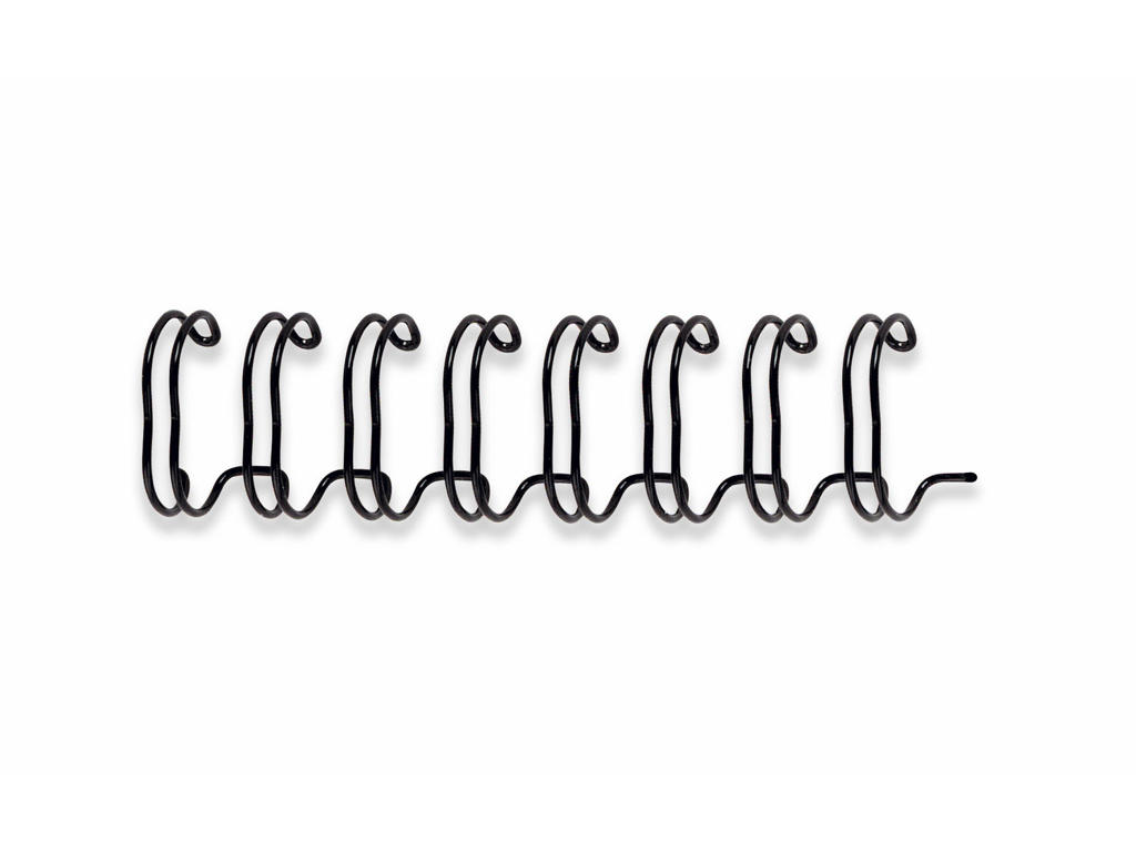 Spiralrygge Wire 14 mm 3:1 34 ringe sort 100 stk A4