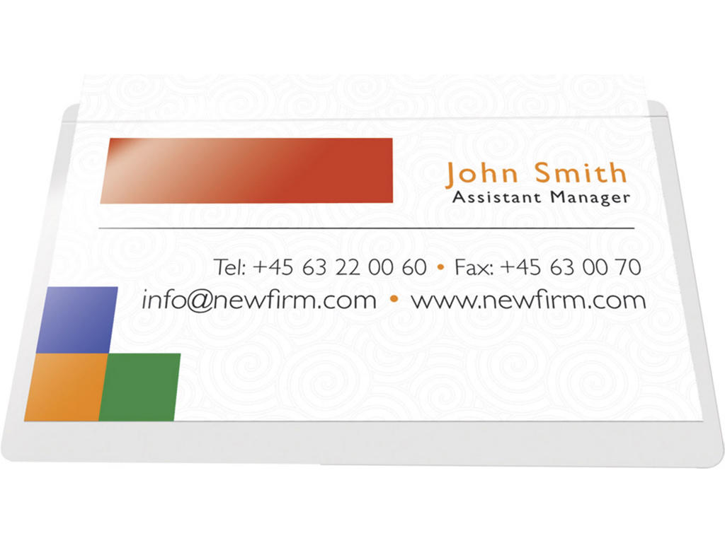 Visitkortlomme 95x60mm åben lang side 10 stk.