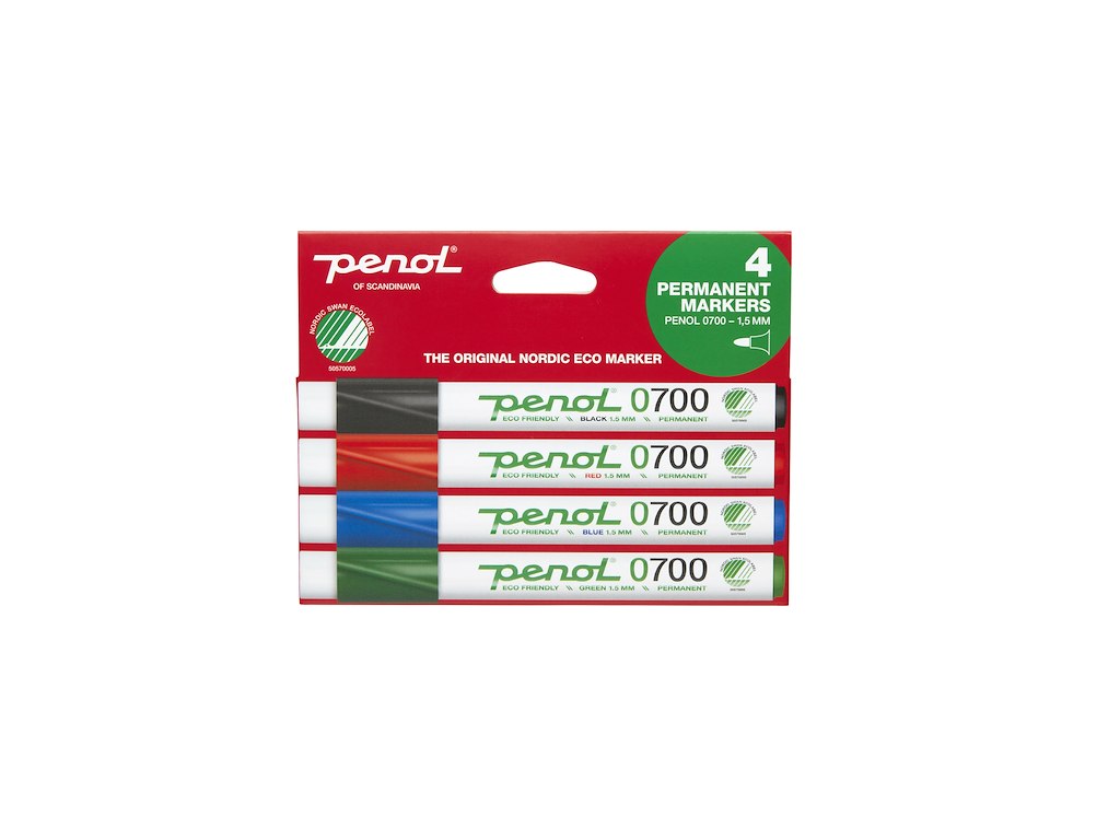 Marker Penol 0700 ass. farver 4 stk.