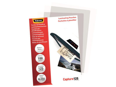 Lamineringslomme 65x95 mm 125 mic 100 stk