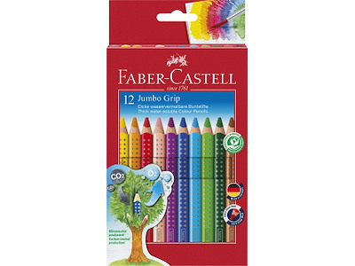 Farveblyant Faber Castell Jumbo Grip 12 ass.