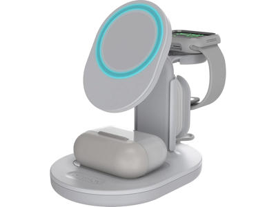 Opladerstander 3i1 Otterbox hvid/sølv