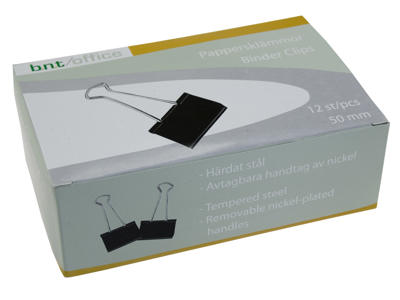 Papirklemme Foldback 50 mm 12 stk