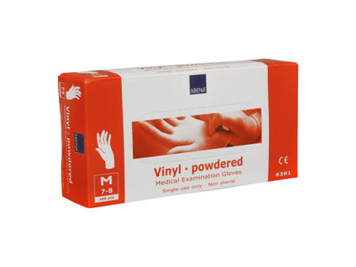 Vinylhandske let pudret M klar 100 stk