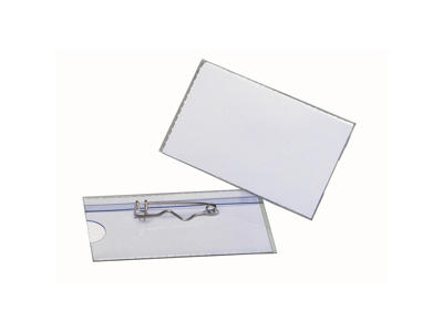 Navneskilt 40x70mm Bantex m/nål 100 stk