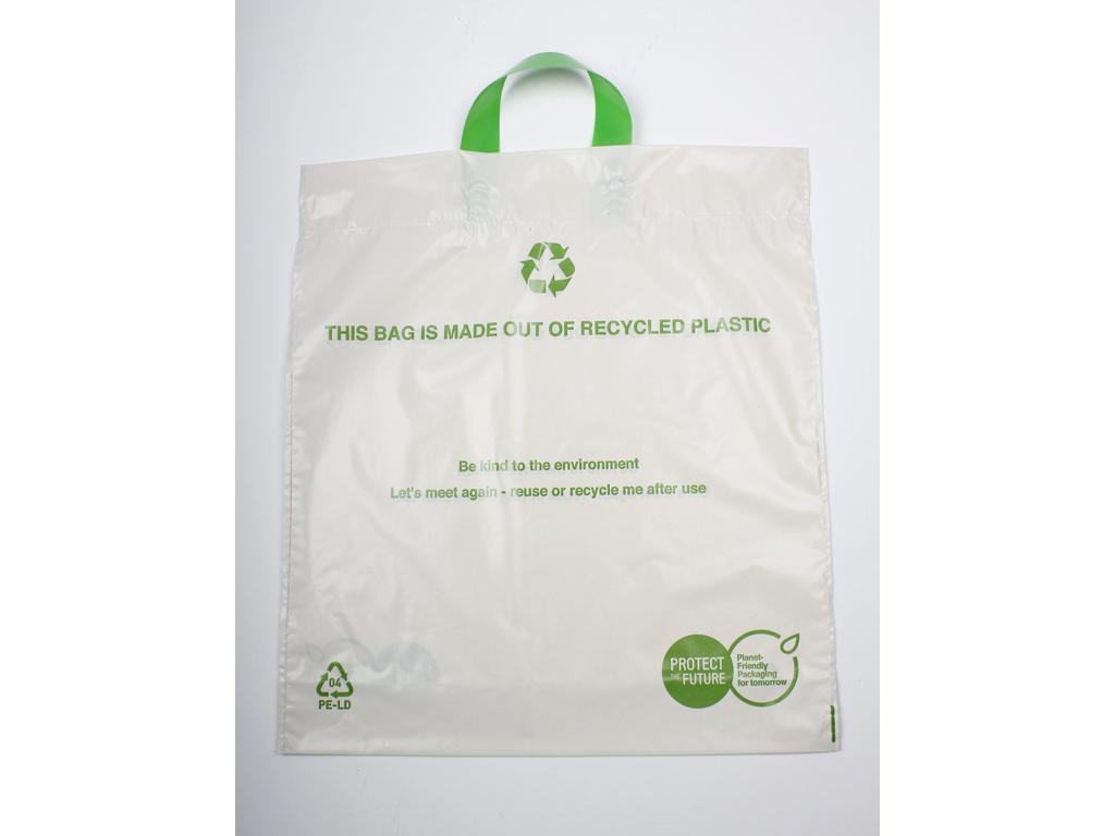 Bærepose 400x450/50 mm hvid 60 my 250 stk RECYCLED