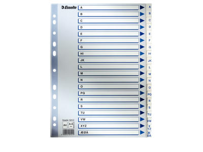 Alfabet A4 Esselte a-å hvid