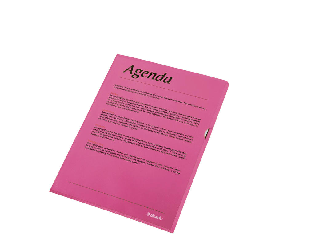 Plastomslag A4 0,115 rød 100 stk Esselte