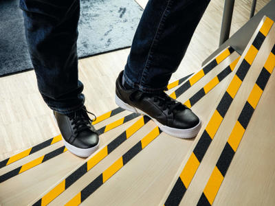 Skridsikker tape Duraline GRIP color 25mm sort/gul