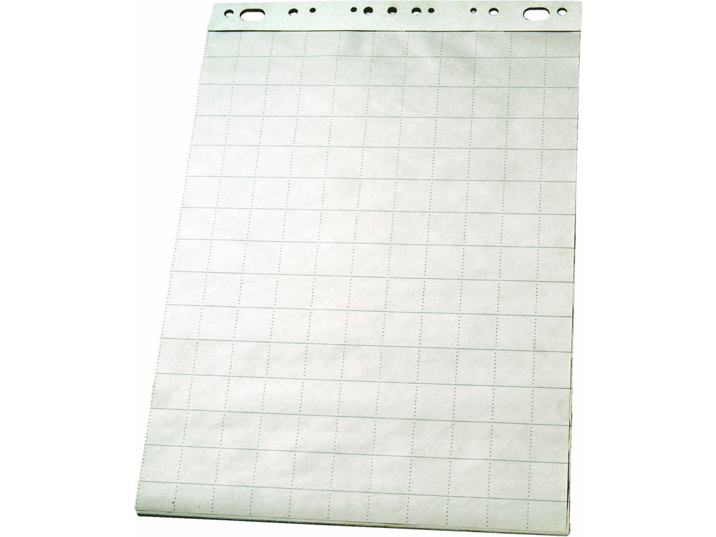 Flipoverpapir tern/blank 85x60 cm. 50 ark