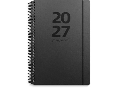 A6 ugekalender tværformat matsort genbrugskarton 2027